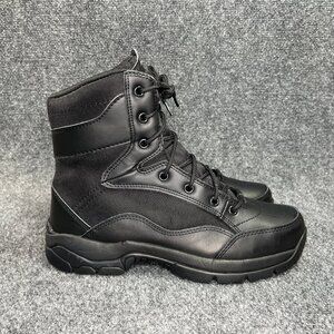 Interceptor Force 6" Steel Toe Tactical Boots Mens Size 7.5 Black Leather Combat